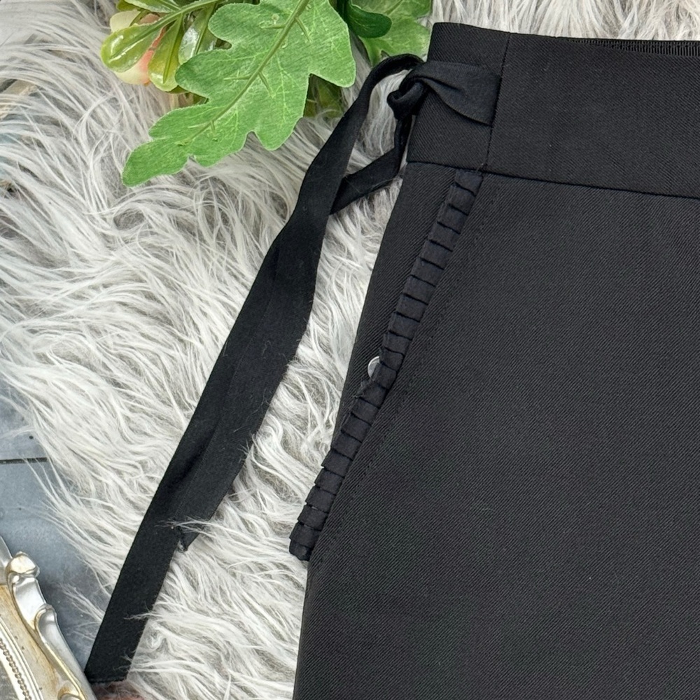 Rebecca Taylor Black Wide-Leg Tie Side Bow Trousers - Picture 12 of 13